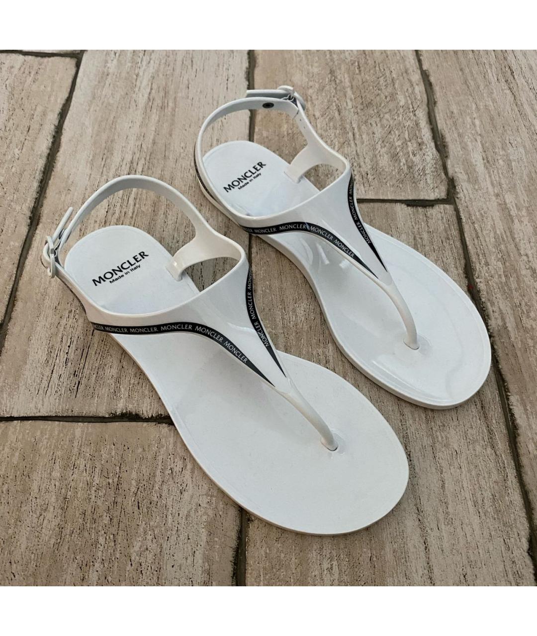 MONCLER Белые резиновые сандалии, фото 8