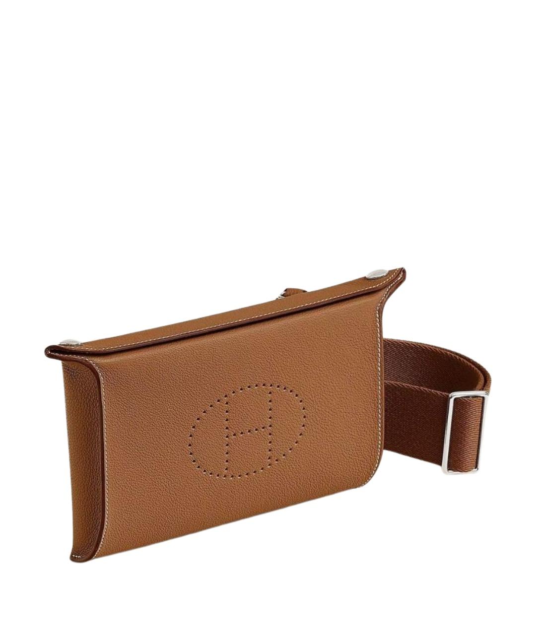 HERMES Коричневая кожаная сумка на плечо, фото 1