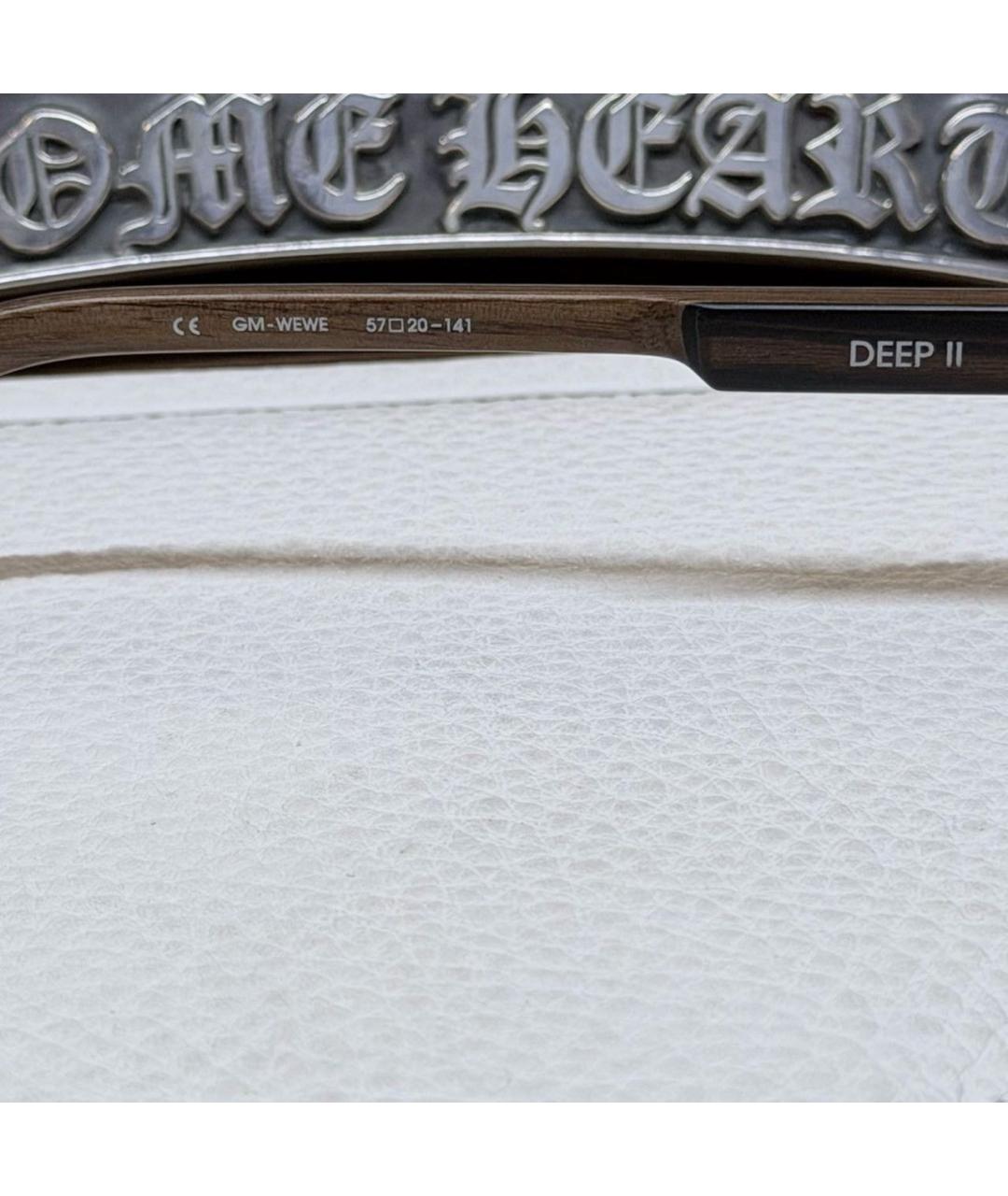 CHROME HEARTS Серебряные деревянные солнцезащитные очки, фото 6