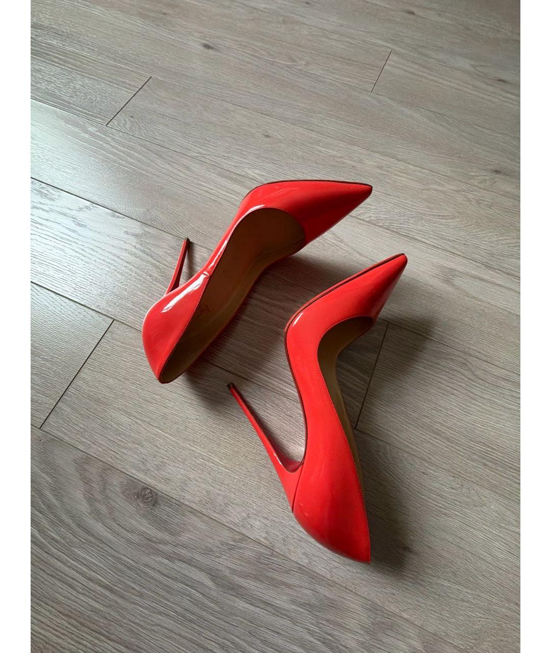 CHRISTIAN LOUBOUTIN Коралловые туфли из лакированной кожи, фото 6