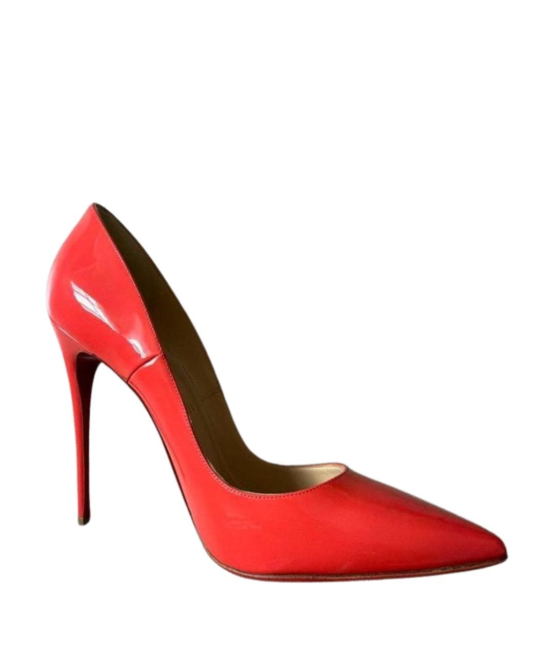 CHRISTIAN LOUBOUTIN Коралловые туфли из лакированной кожи, фото 1