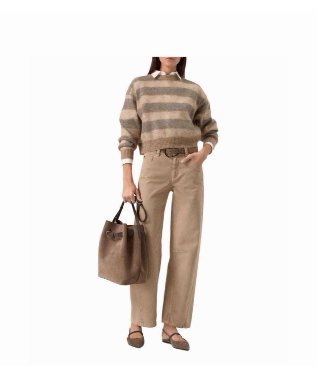 BRUNELLO CUCINELLI Коричневая замшевая сумка тоут, фото 3