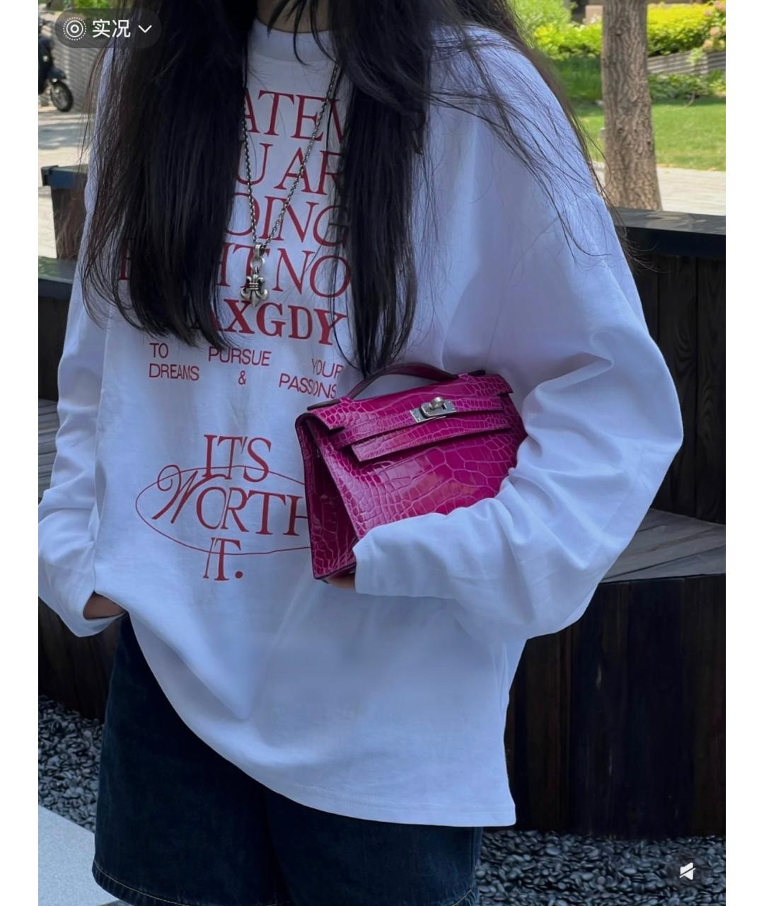 HERMES Фиолетовая сумка с короткими ручками из экзотической кожи, фото 8