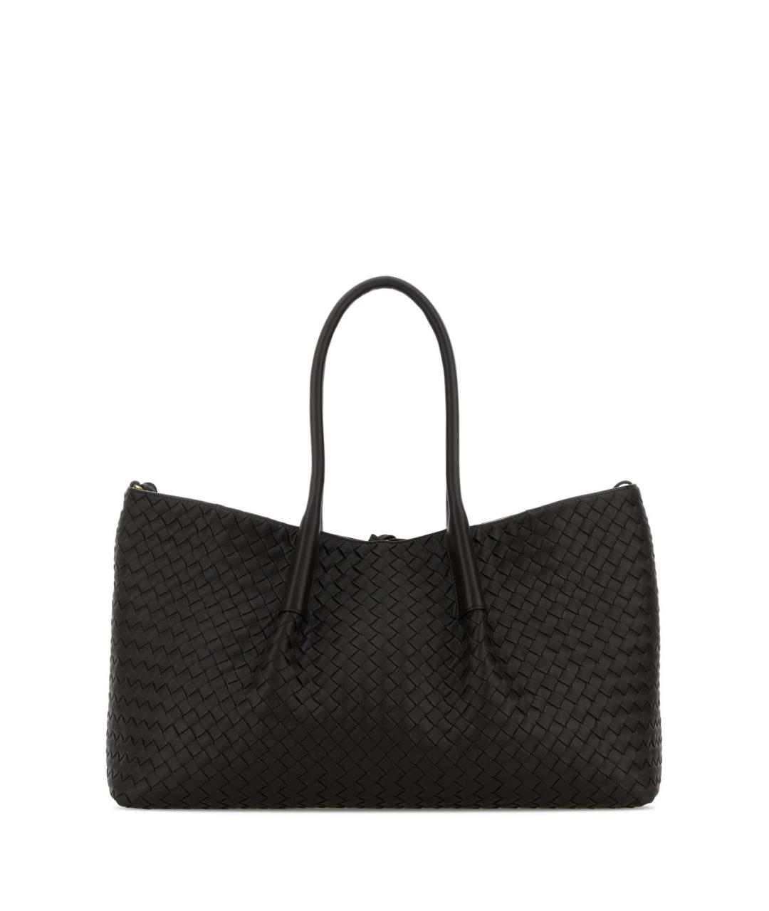 BOTTEGA VENETA Черная кожаная сумка тоут, фото 1