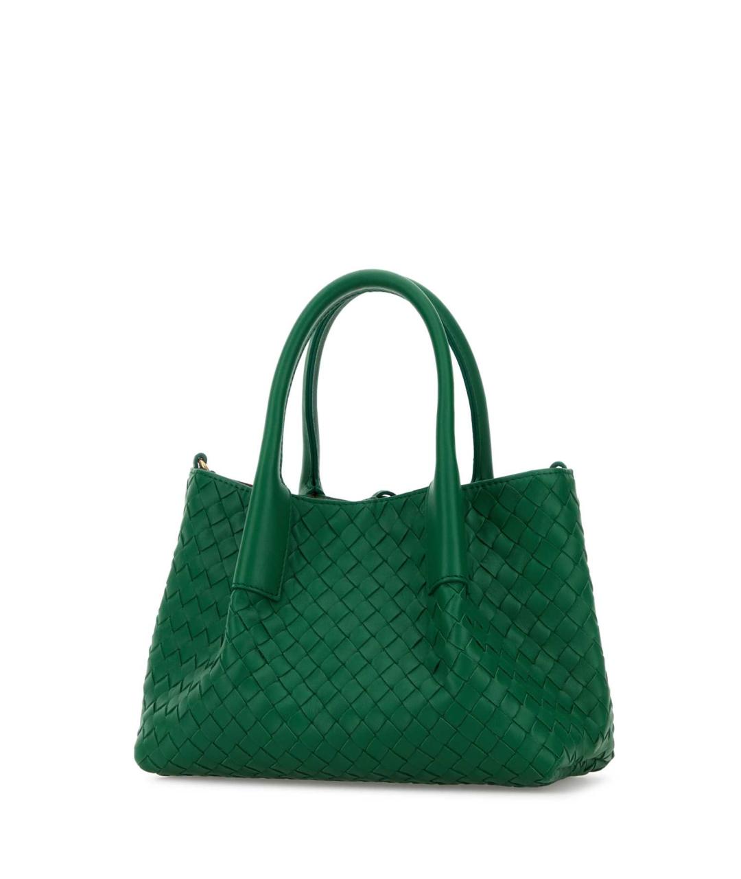 BOTTEGA VENETA Зеленая кожаная сумка тоут, фото 2