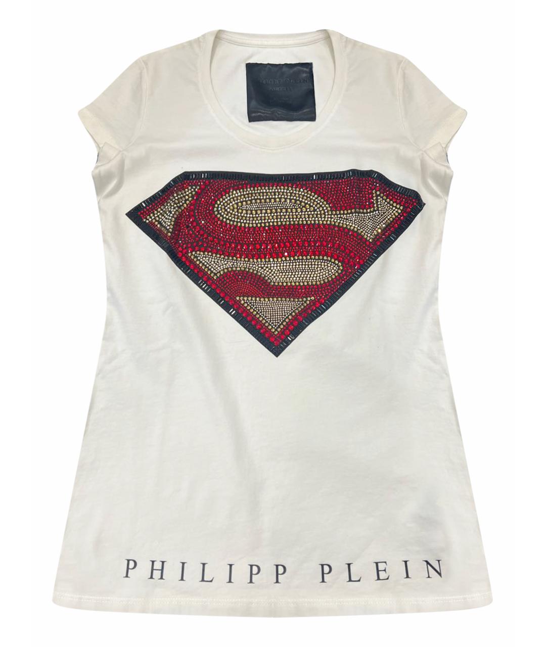 PHILIPP PLEIN Белая хлопковая футболка, фото 1