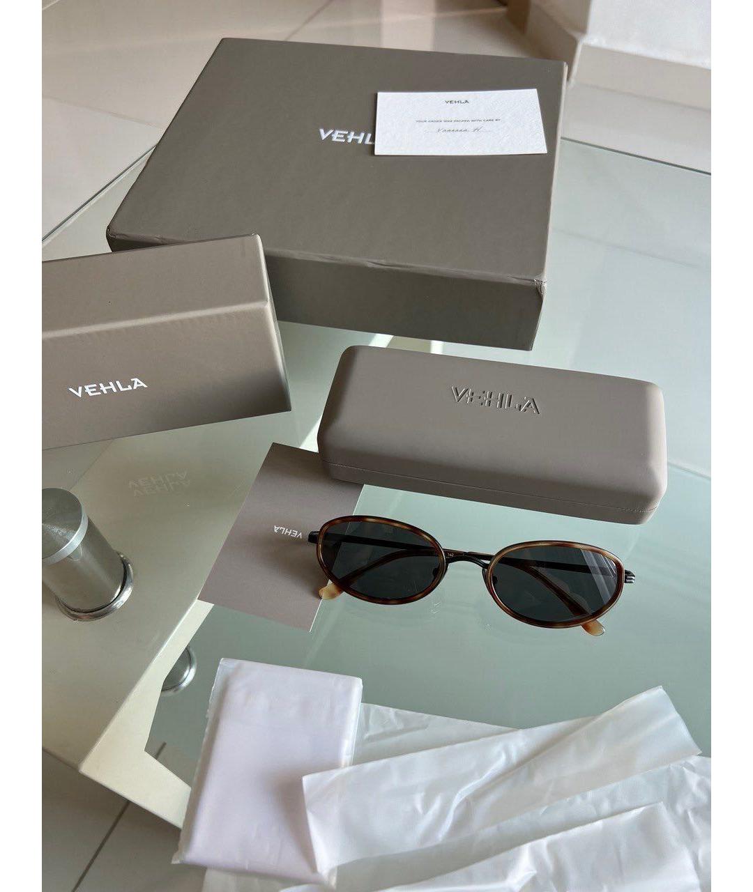 Vehla Коричневые металлические солнцезащитные очки, фото 6