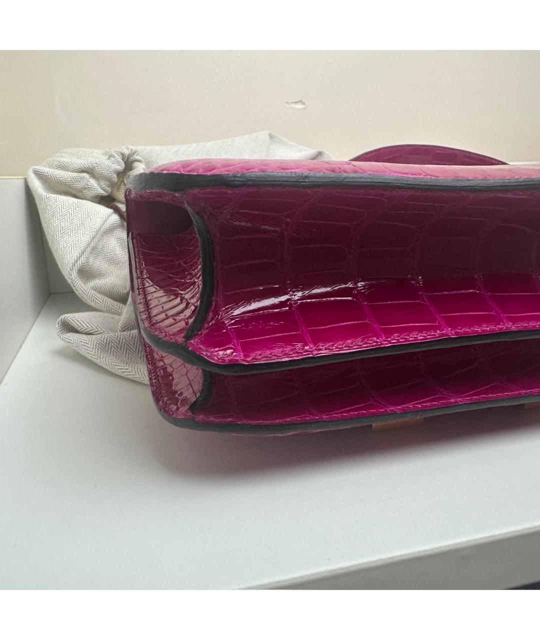 HERMES Фуксия сумка через плечо из экзотической кожи, фото 3