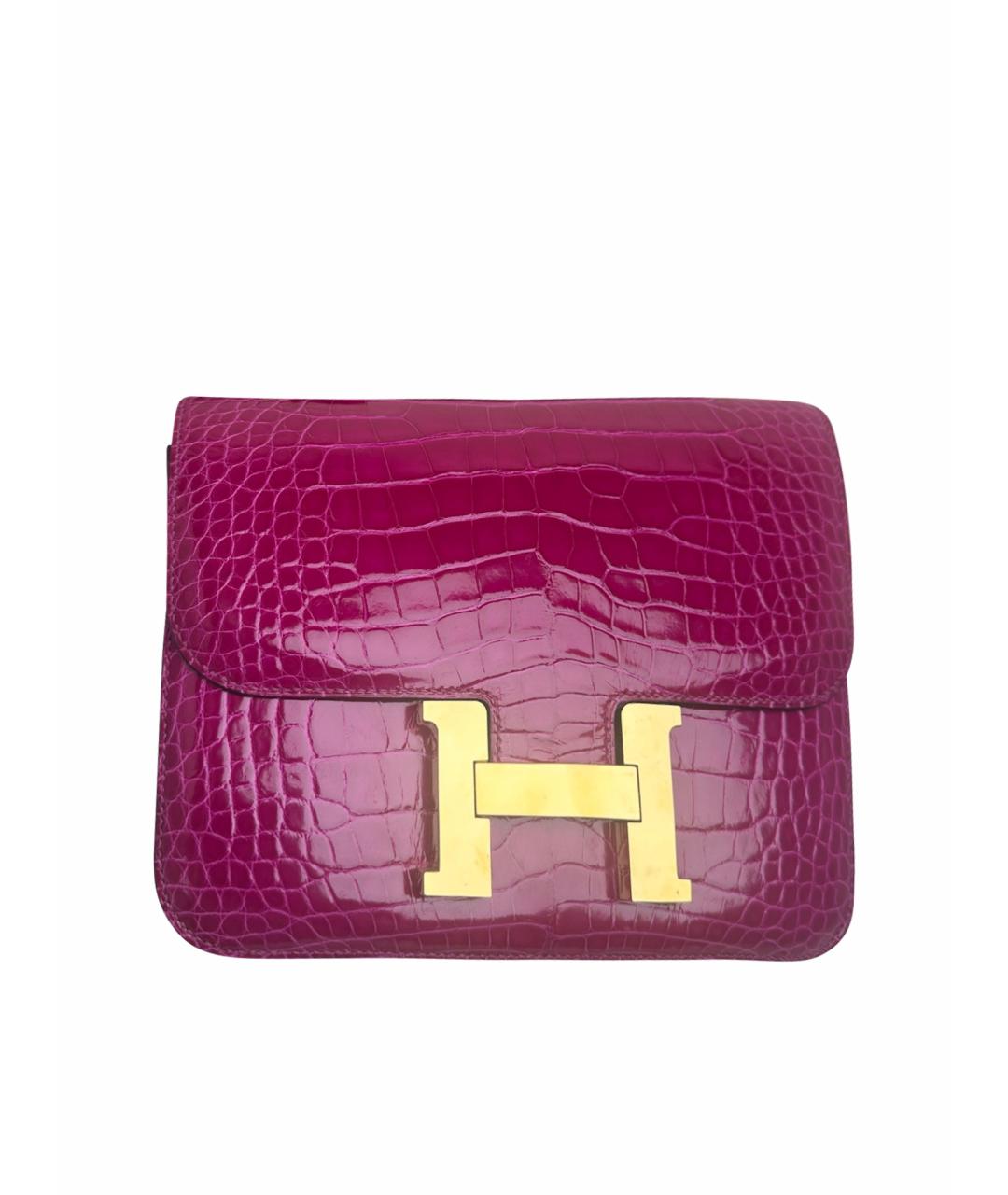 HERMES Фуксия сумка через плечо из экзотической кожи, фото 1