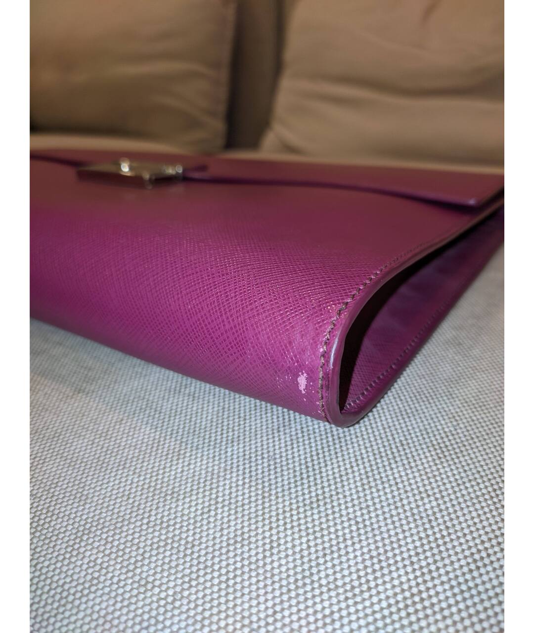 PRADA Фиолетовая кожаная папка для документов, фото 9