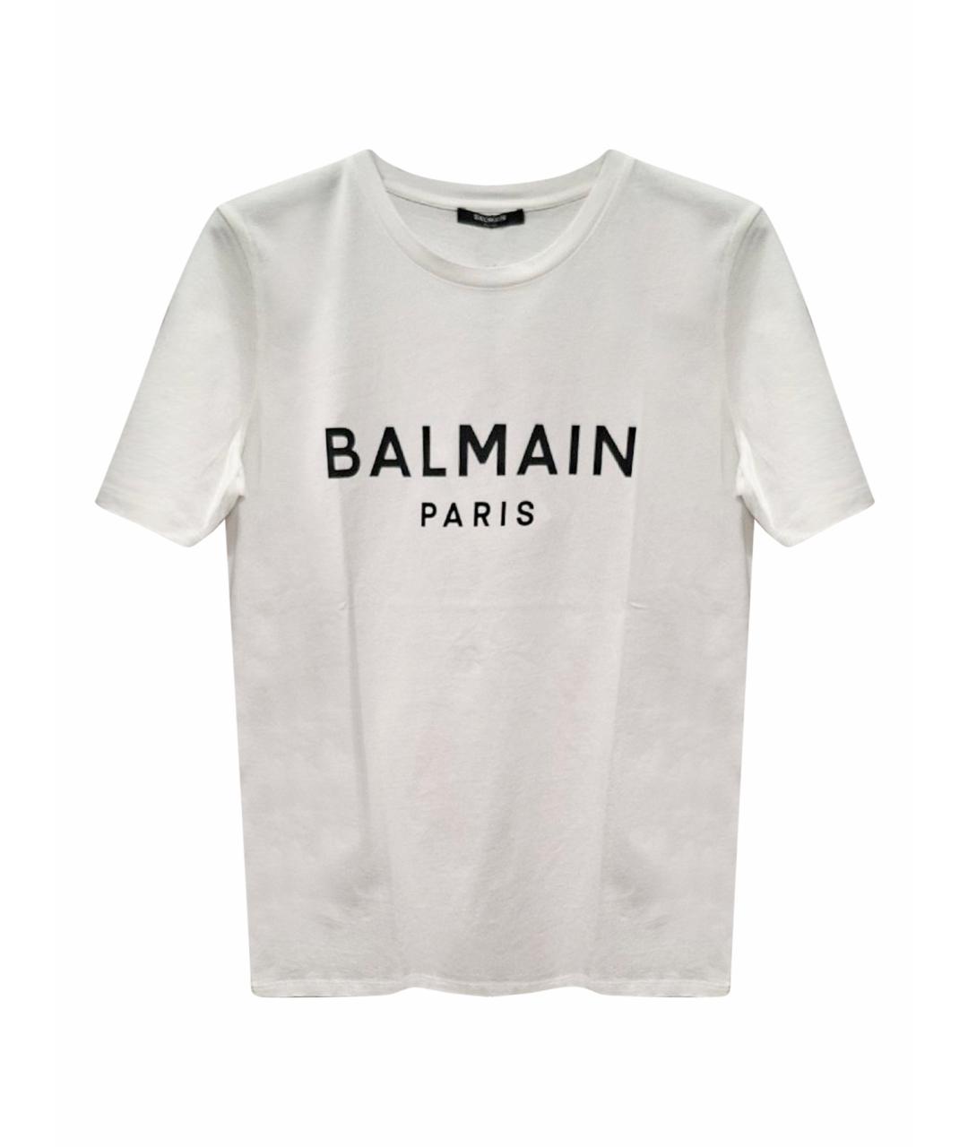 BALMAIN Белая хлопковая футболка, фото 1