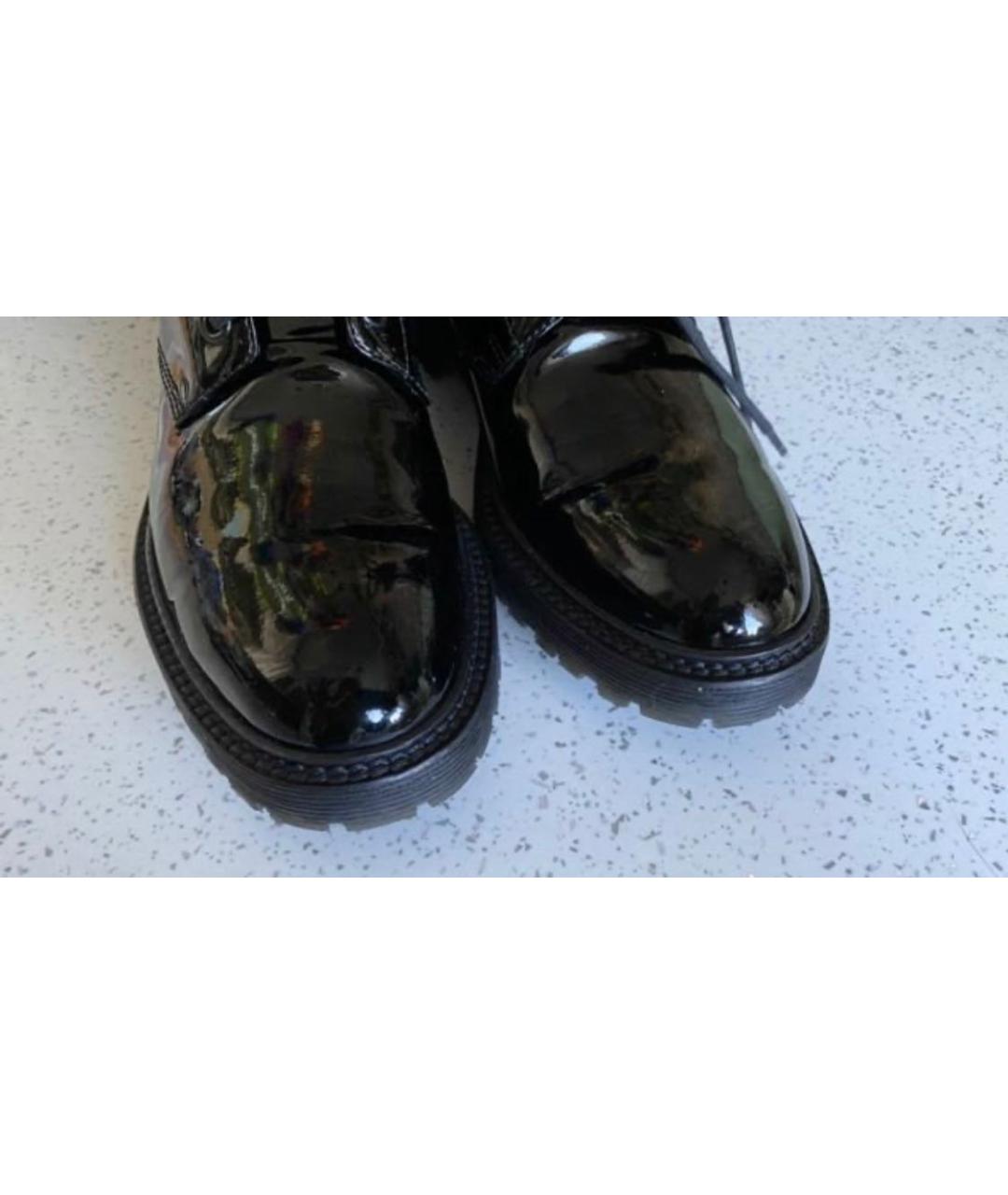 SAINT LAURENT Черные ботинки из лакированной кожи, фото 6