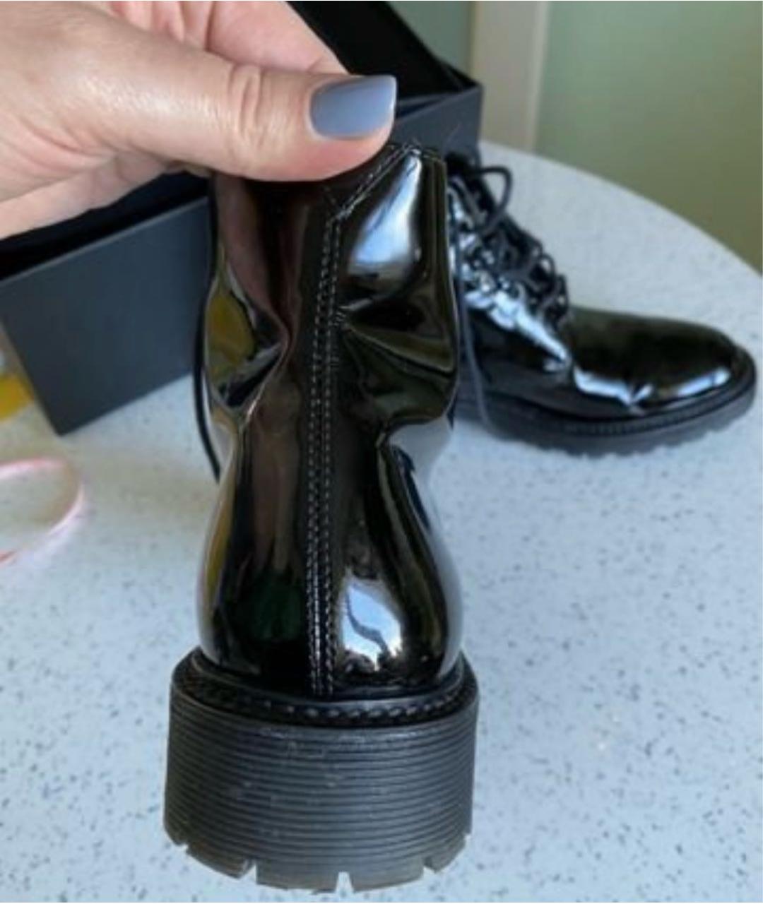 SAINT LAURENT Черные ботинки из лакированной кожи, фото 7