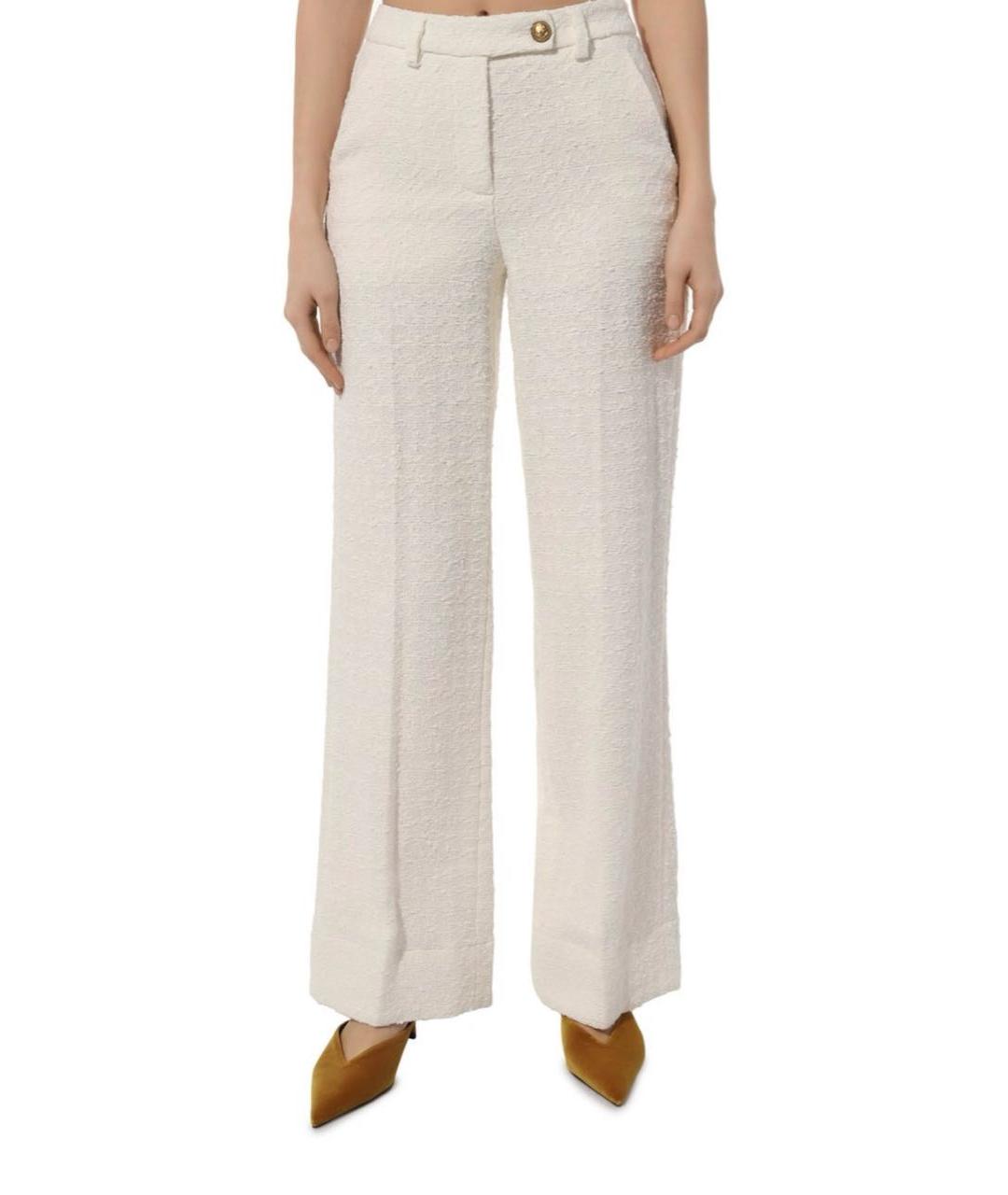 LORENA ANTONIAZZI Белые хлопковые брюки широкие, фото 2