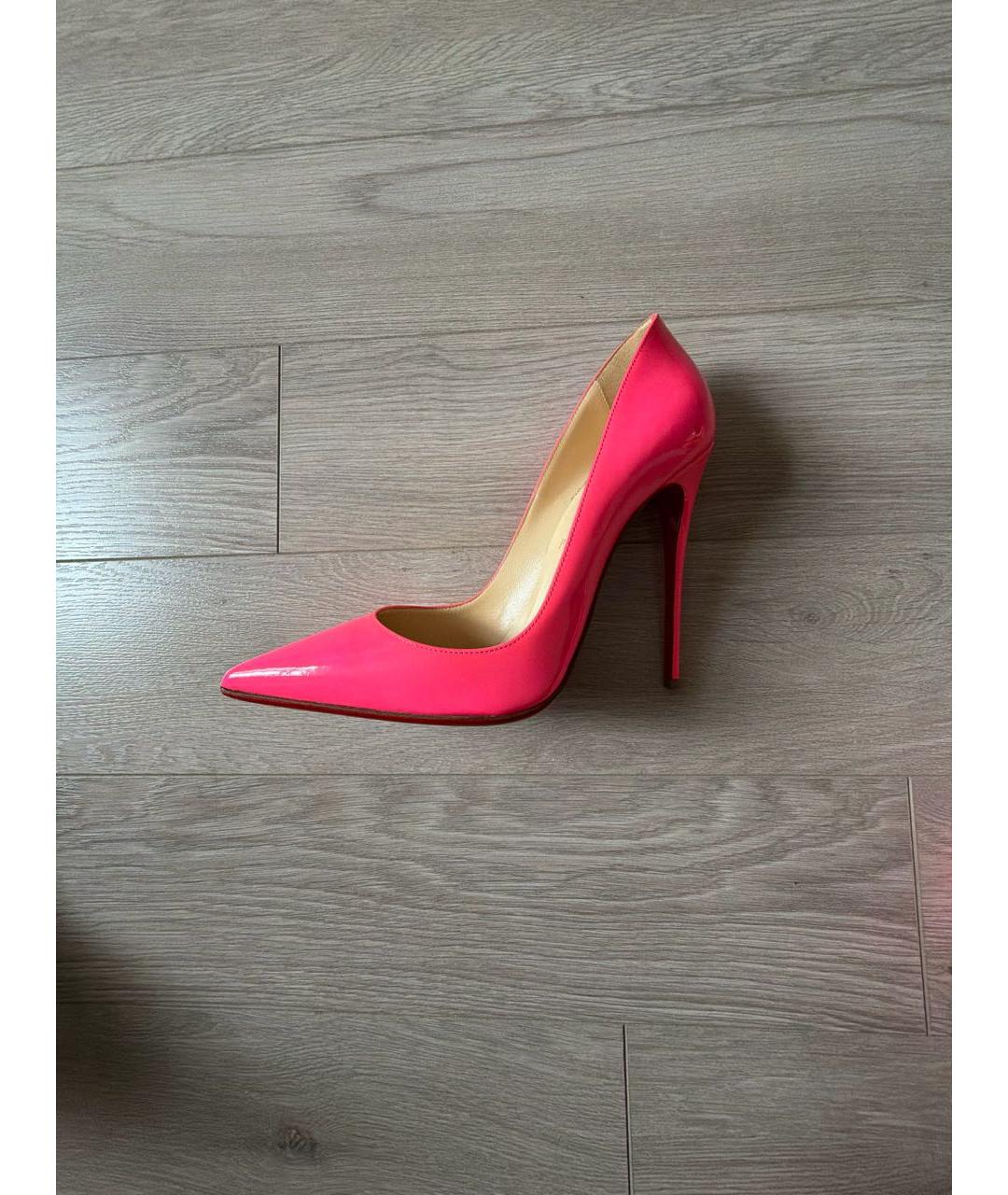 CHRISTIAN LOUBOUTIN Фуксия туфли из лакированной кожи, фото 8