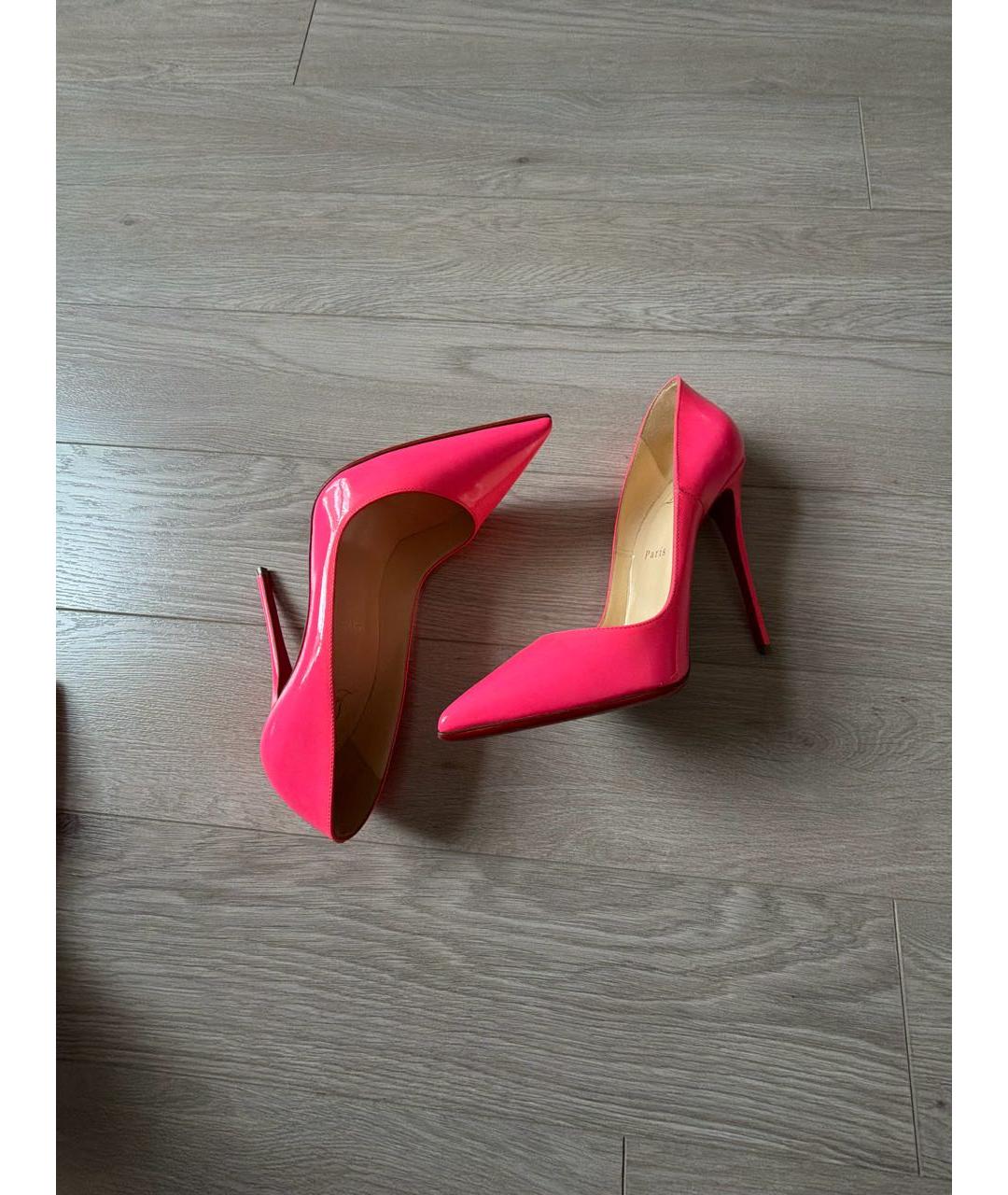 CHRISTIAN LOUBOUTIN Фуксия туфли из лакированной кожи, фото 5