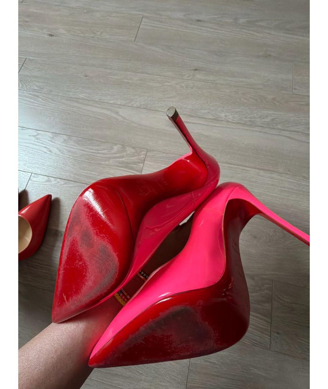 CHRISTIAN LOUBOUTIN Фуксия туфли из лакированной кожи, фото 7