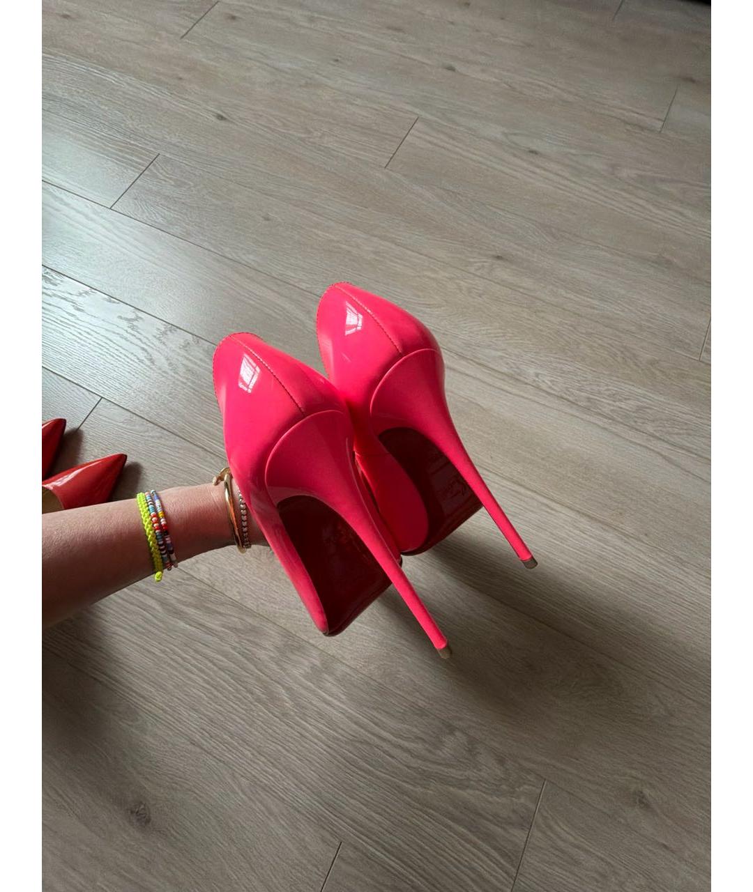 CHRISTIAN LOUBOUTIN Фуксия туфли из лакированной кожи, фото 4