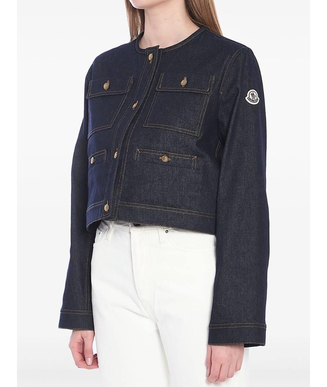 MONCLER Темно-синяя деним куртка, фото 3