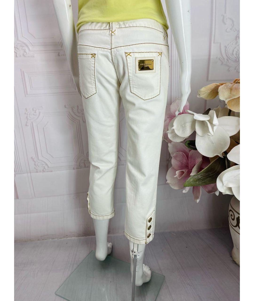 DOLCE&GABBANA Белые хлопко-эластановые капри, фото 2