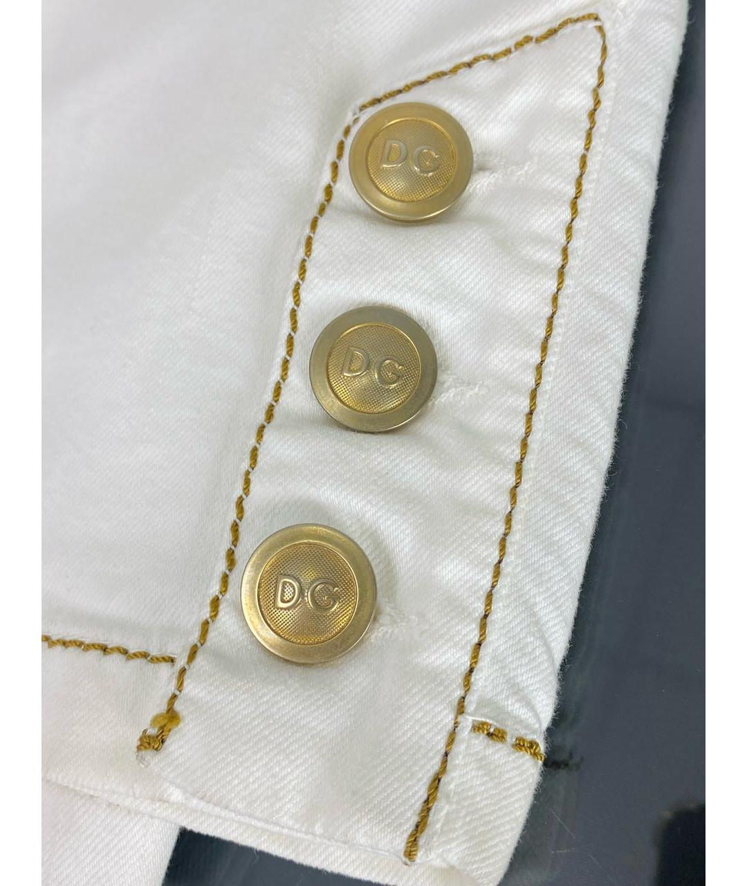 DOLCE&GABBANA Белые хлопко-эластановые капри, фото 6