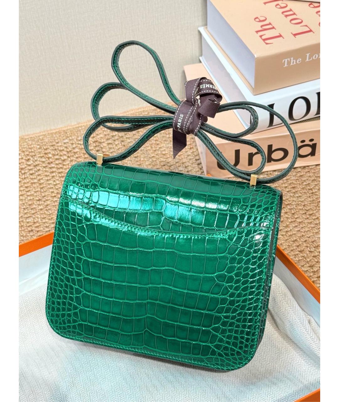 HERMES Зеленая кожаная сумка через плечо, фото 3