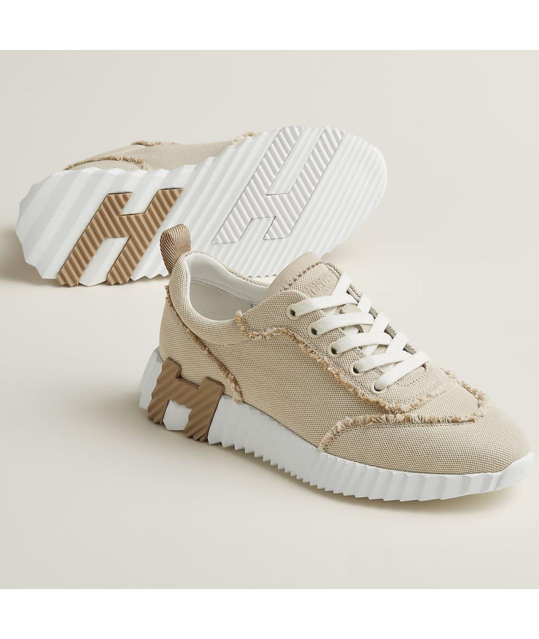 HERMES Бежевые кроссовки, фото 2