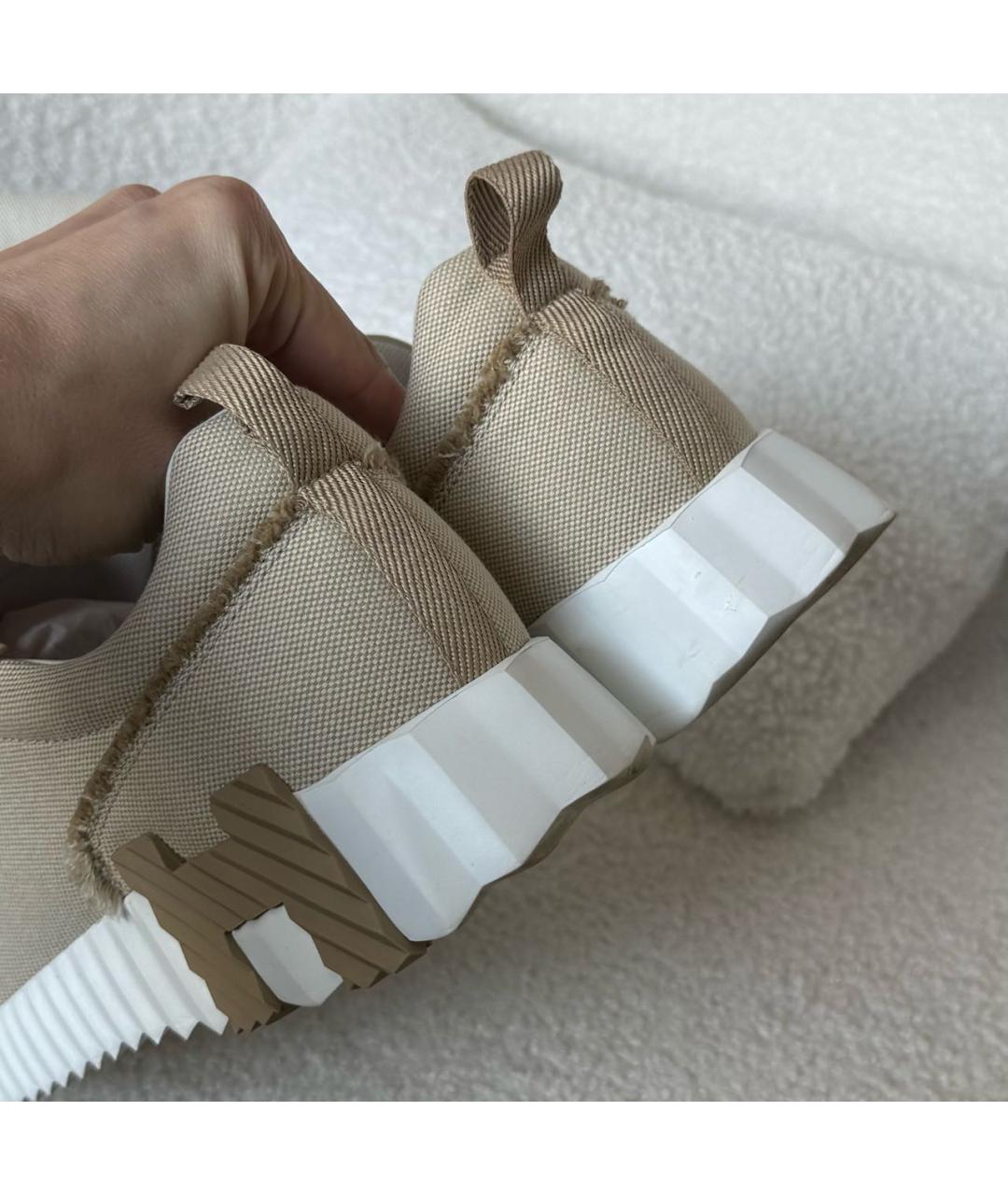 HERMES Бежевые кроссовки, фото 6