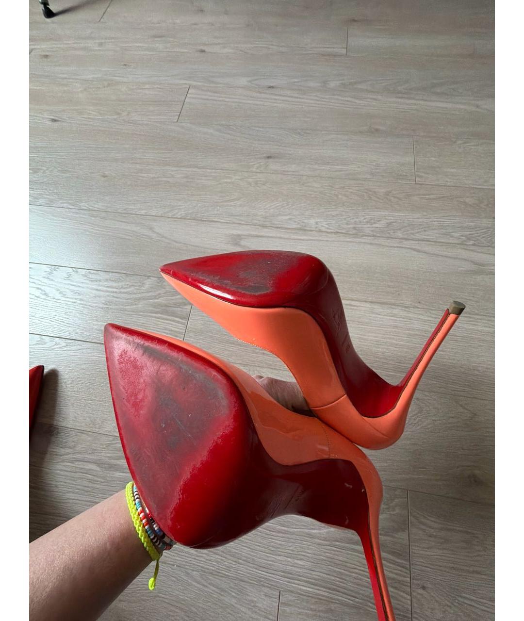 CHRISTIAN LOUBOUTIN Коралловые туфли из лакированной кожи, фото 6