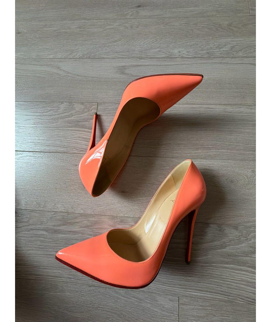 CHRISTIAN LOUBOUTIN Коралловые туфли из лакированной кожи, фото 5
