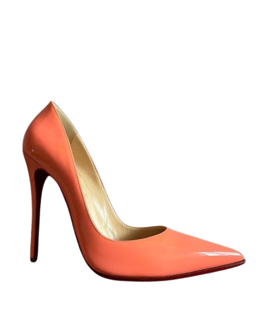 CHRISTIAN LOUBOUTIN Коралловые туфли из лакированной кожи, фото 1