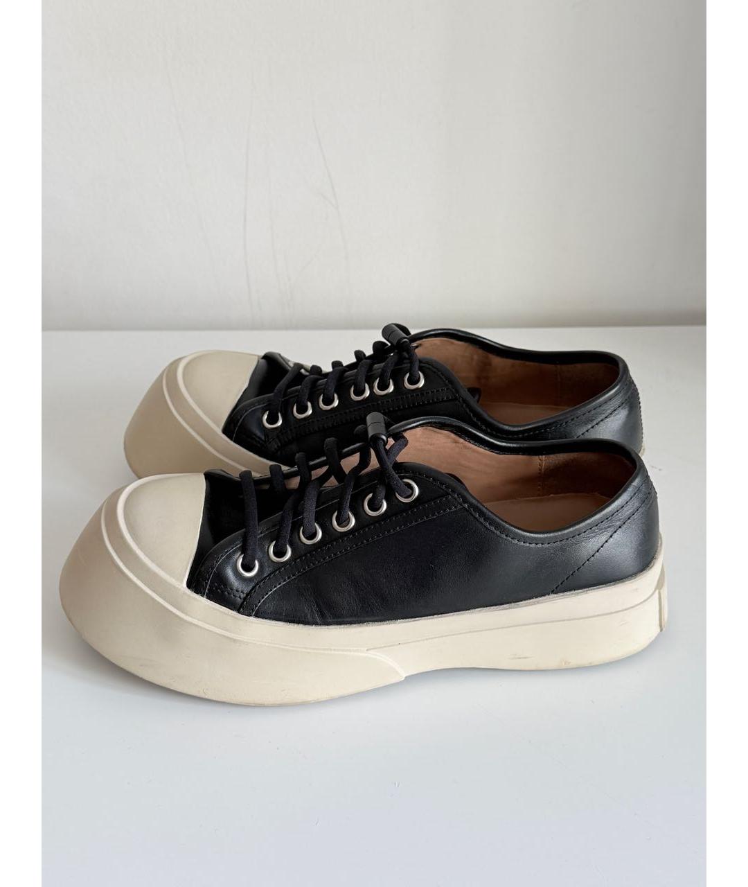 MARNI Черные кожаные кеды, фото 8