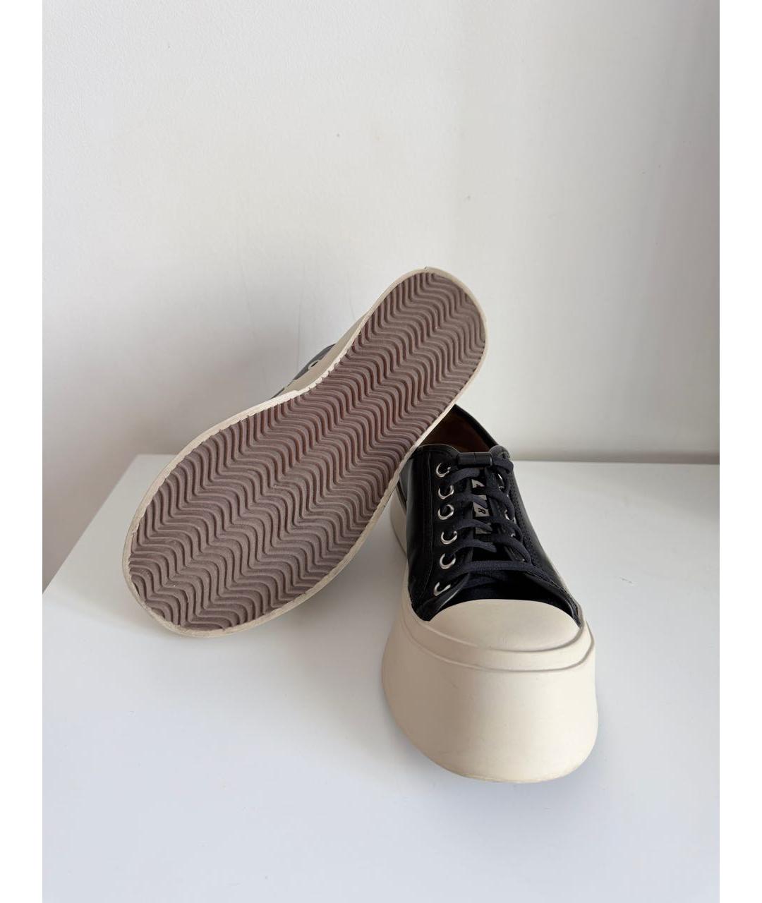 MARNI Черные кожаные кеды, фото 6