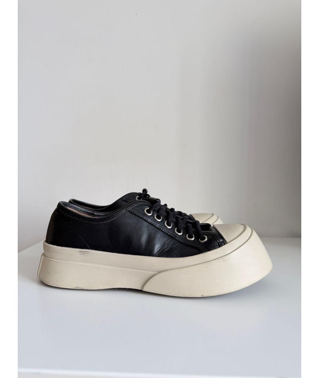 MARNI Черные кожаные кеды, фото 9