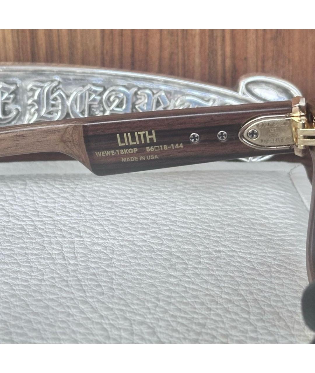 CHROME HEARTS Коричневые деревянные солнцезащитные очки, фото 5