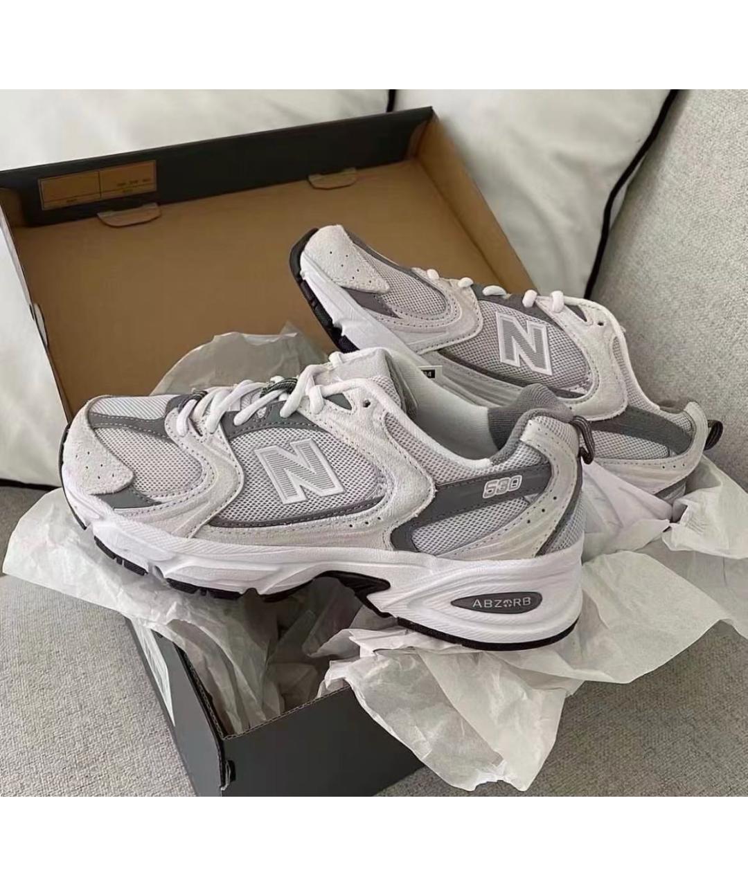 NEW BALANCE Серые текстильные кроссовки, фото 5