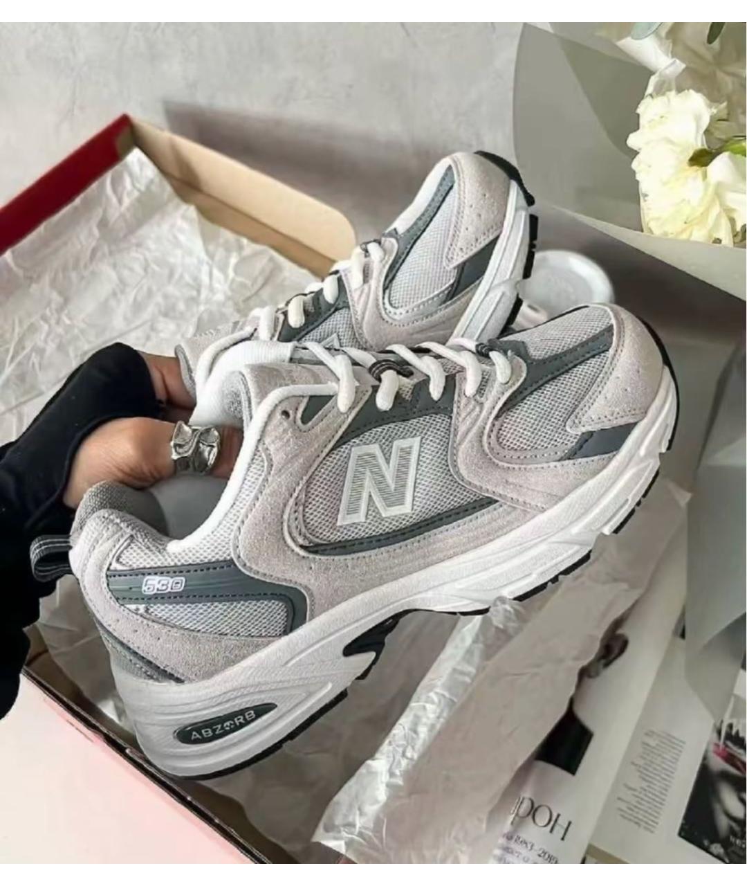 NEW BALANCE Серые текстильные кроссовки, фото 3