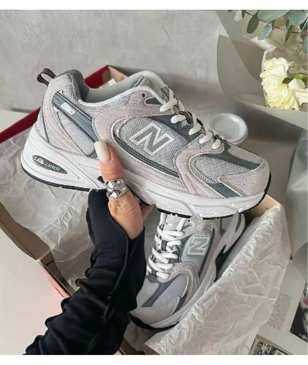 NEW BALANCE Серые текстильные кроссовки, фото 4