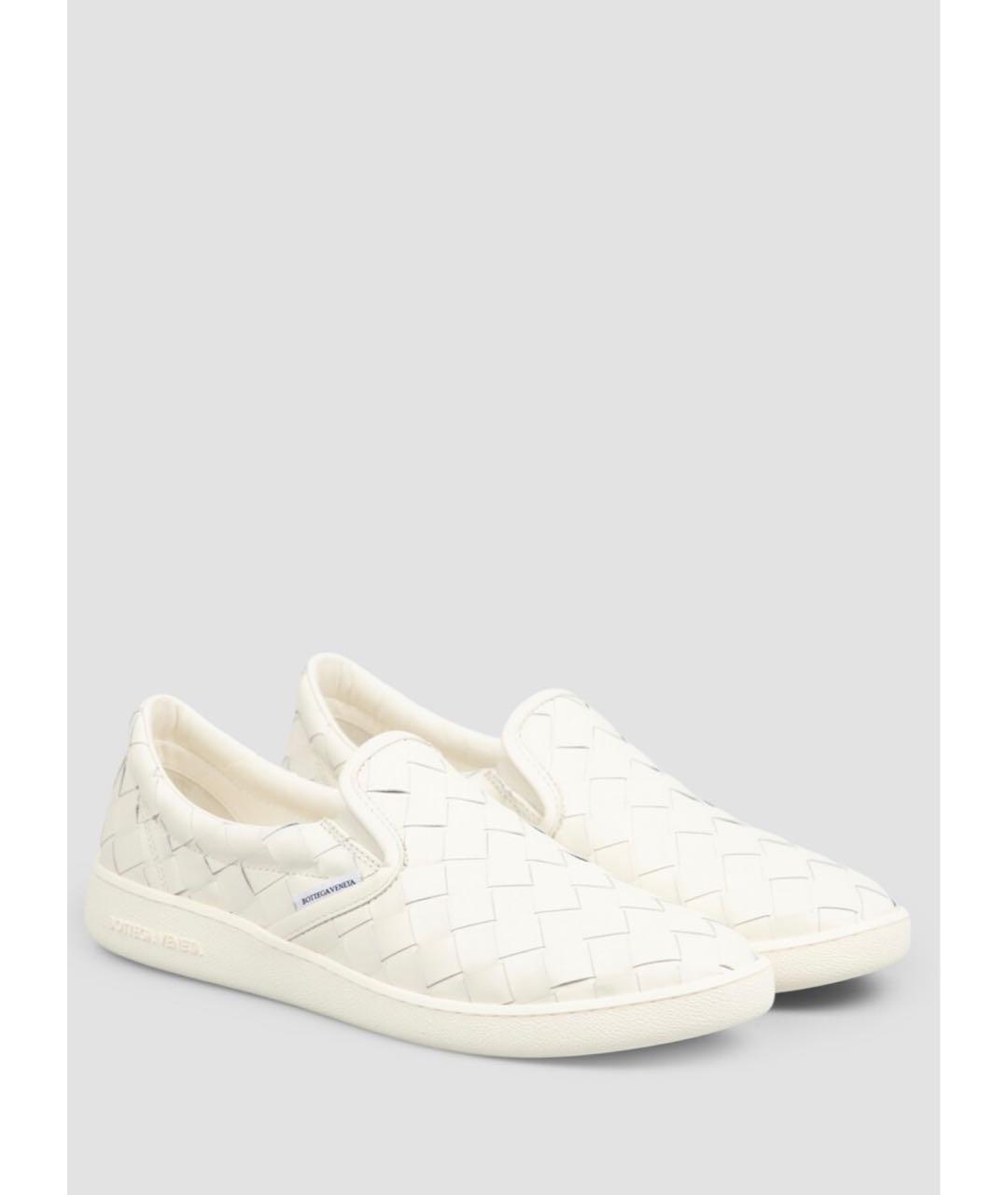 BOTTEGA VENETA Белые кожаные лоферы, фото 3