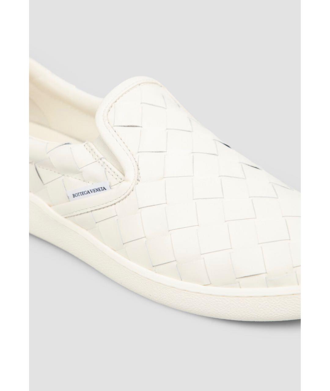 BOTTEGA VENETA Белые кожаные лоферы, фото 4