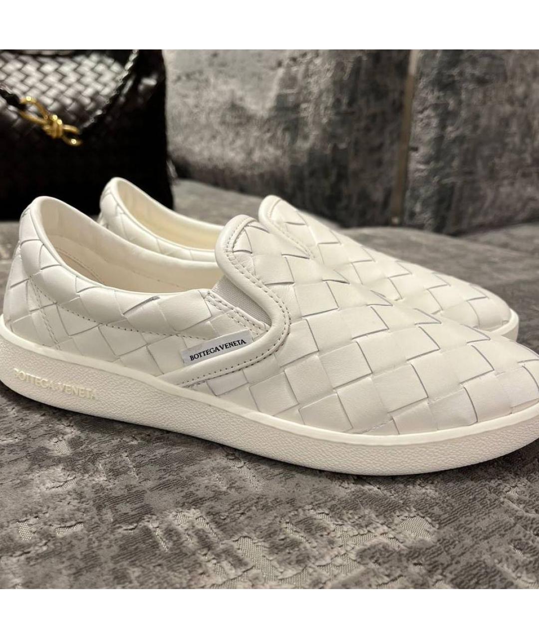 BOTTEGA VENETA Белые кожаные лоферы, фото 2