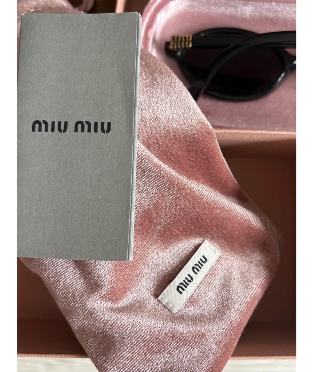 MIU MIU Черные пластиковые солнцезащитные очки, фото 4