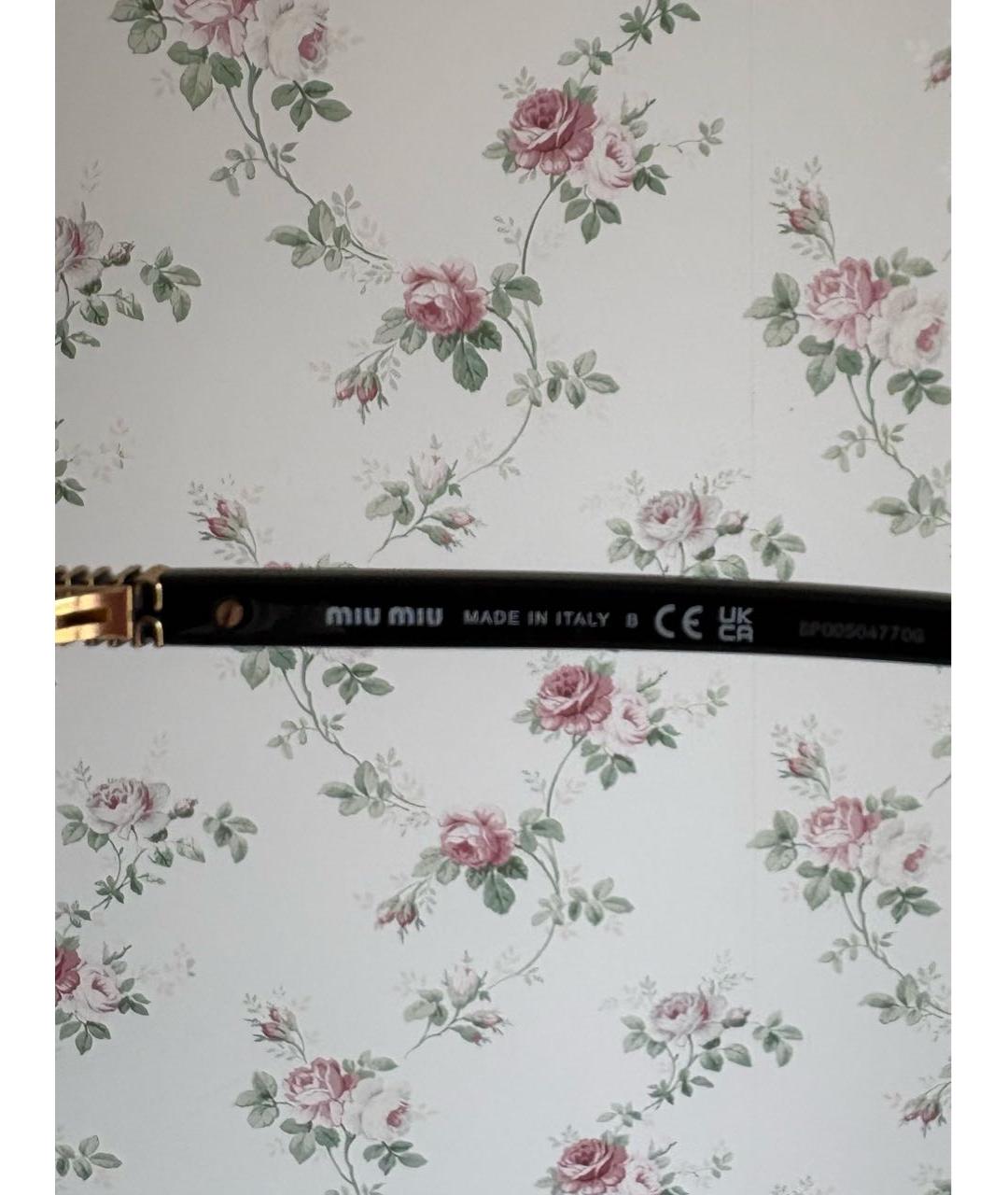 MIU MIU Черные пластиковые солнцезащитные очки, фото 5