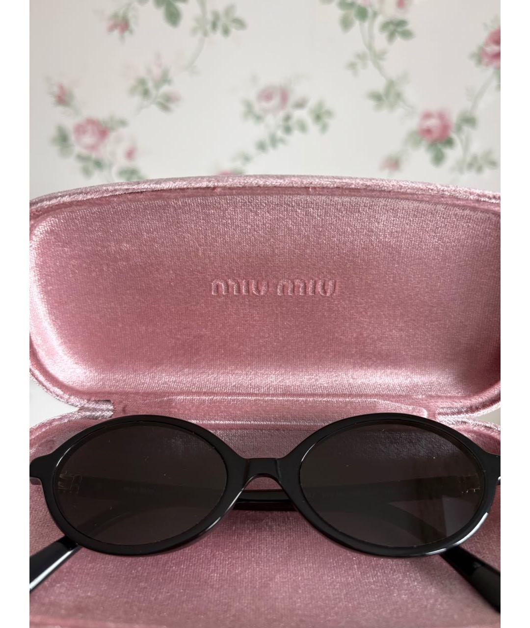 MIU MIU Черные пластиковые солнцезащитные очки, фото 7