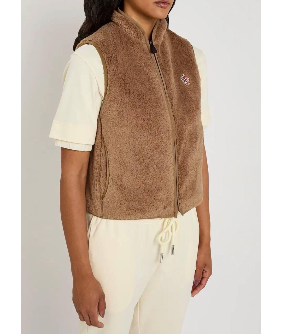 MONCLER Коричневый жилет, фото 2