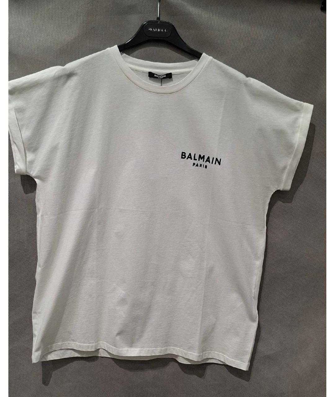 BALMAIN Белая хлопковая футболка, фото 7