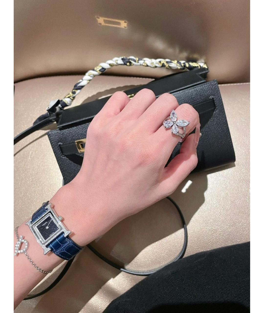 HERMES Черные металлические часы, фото 5