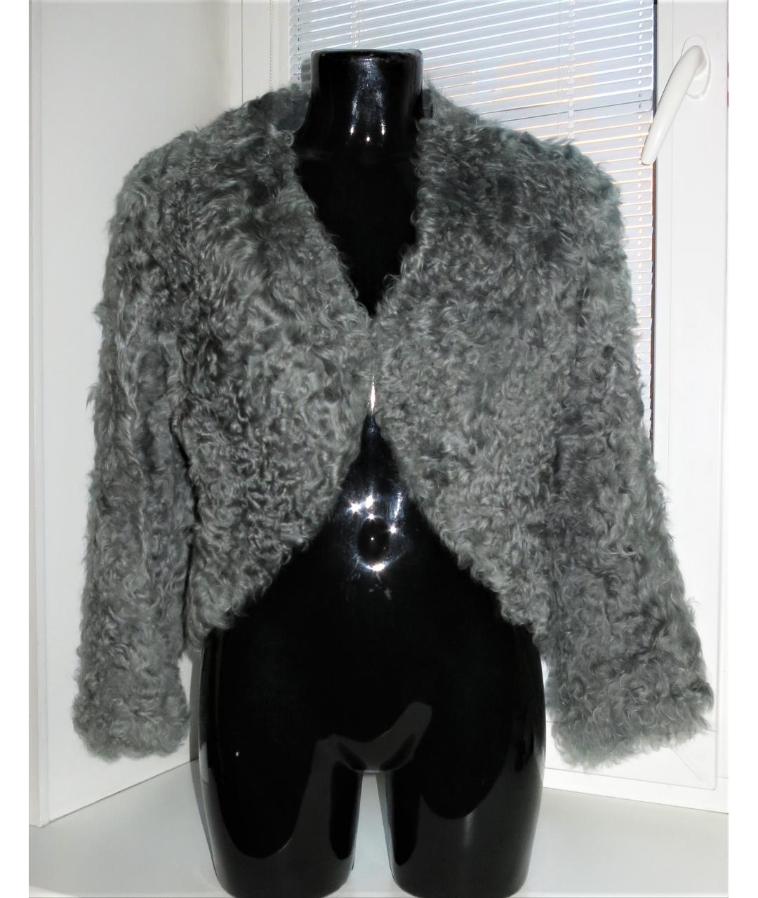 NINA RICCI Антрацитовая меховая шуба, фото 2