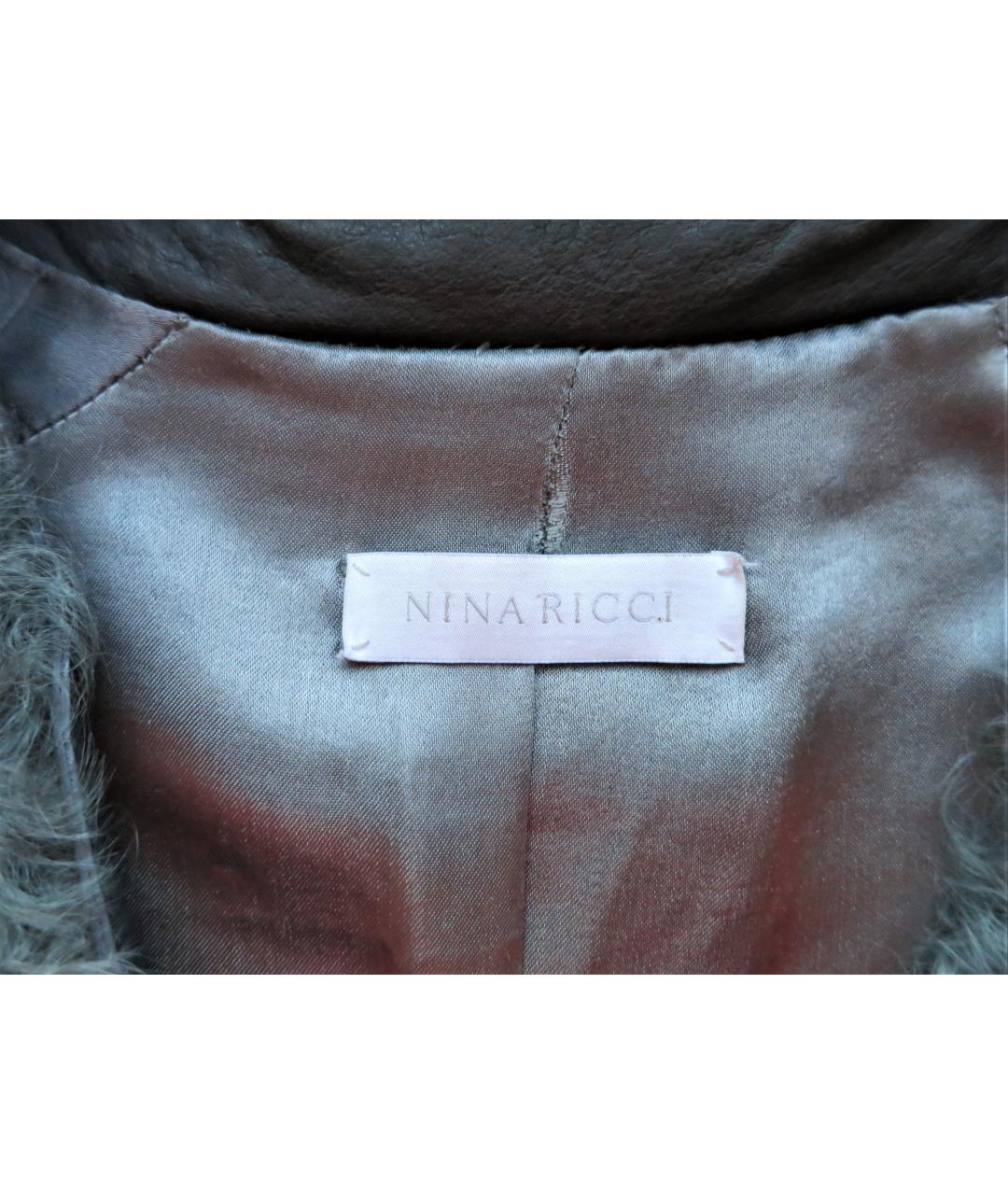 NINA RICCI Антрацитовая меховая шуба, фото 4