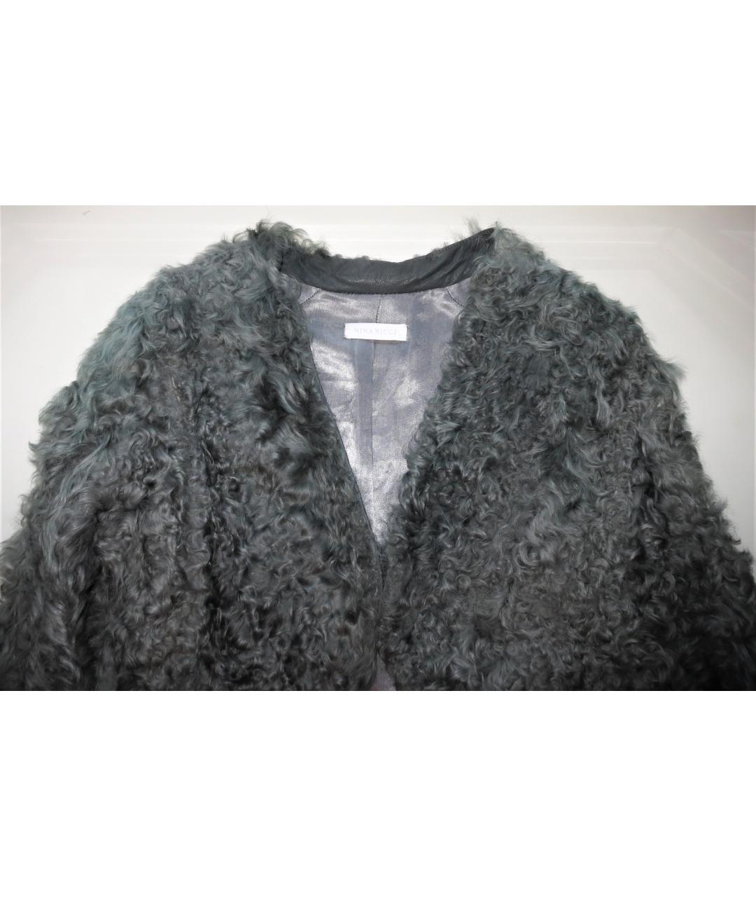 NINA RICCI Антрацитовая меховая шуба, фото 3